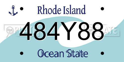 484Y88 Rhode Island License Plate