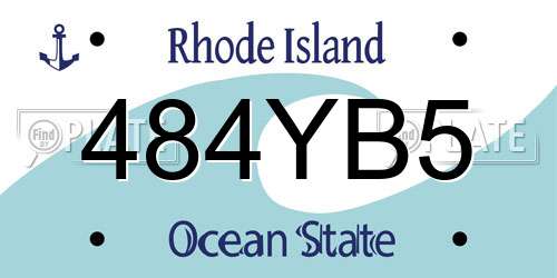 484YB5 Rhode Island License Plate