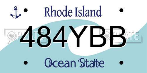 484YBB Rhode Island License Plate