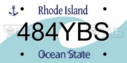484YBS Rhode Island License Plate