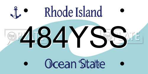484YSS Rhode Island License Plate