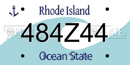 484Z44 Rhode Island License Plate