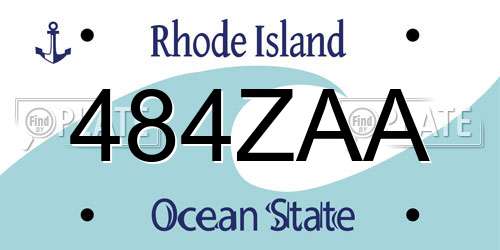 484ZAA Rhode Island License Plate