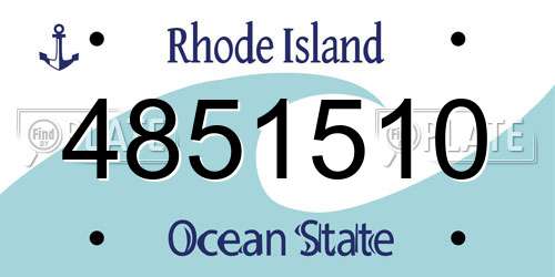 4851510 Rhode Island License Plate
