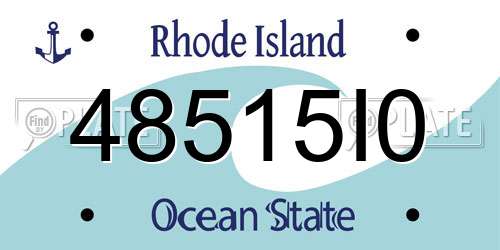 48515I0 Rhode Island License Plate