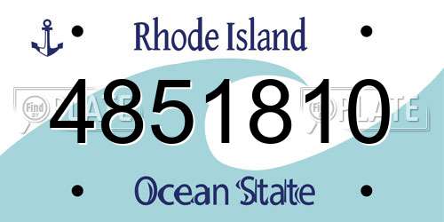4851810 Rhode Island License Plate