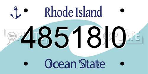 48518I0 Rhode Island License Plate