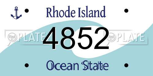 4852 Rhode Island License Plate