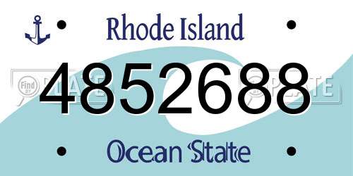 4852688 Rhode Island License Plate