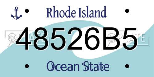 48526B5 Rhode Island License Plate