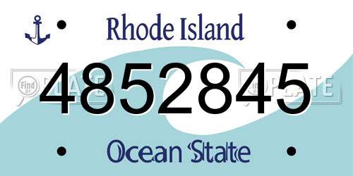 4852845 Rhode Island License Plate