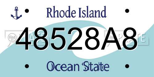 48528A8 Rhode Island License Plate