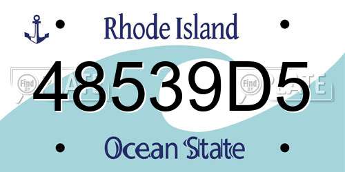 48539D5 Rhode Island License Plate