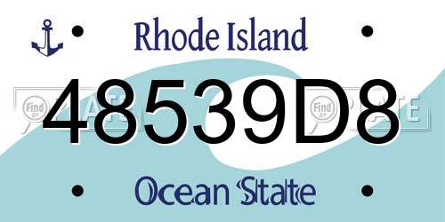 48539D8 Rhode Island License Plate