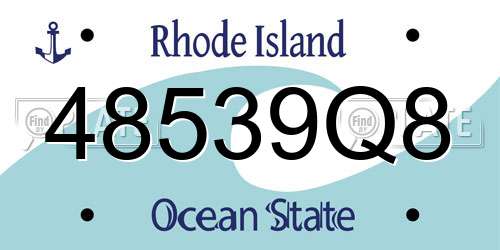 48539Q8 Rhode Island License Plate