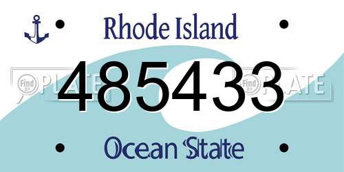 485433 Rhode Island License Plate