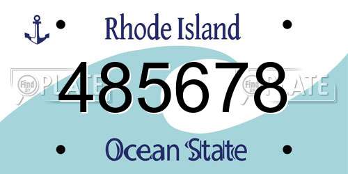 485678 Rhode Island License Plate