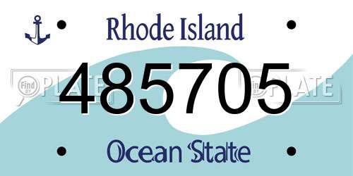 485705 Rhode Island License Plate