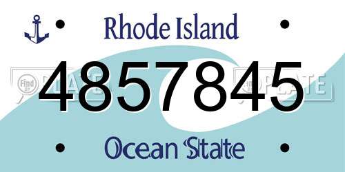 4857845 Rhode Island License Plate