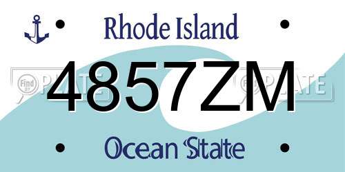 4857ZM Rhode Island License Plate