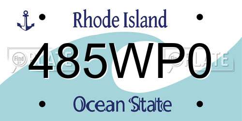 485WP0 Rhode Island License Plate