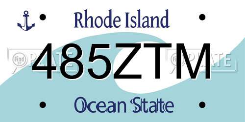 485ZTM Rhode Island License Plate