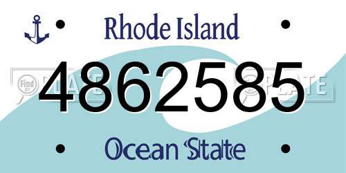 4862585 Rhode Island License Plate