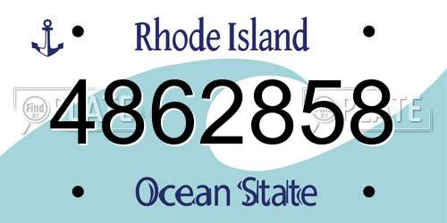 4862858 Rhode Island License Plate