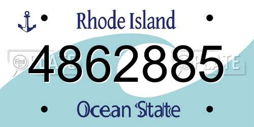 4862885 Rhode Island License Plate