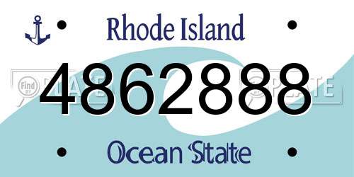 4862888 Rhode Island License Plate