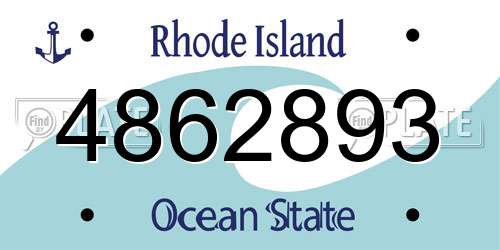 4862893 Rhode Island License Plate