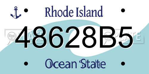 48628B5 Rhode Island License Plate