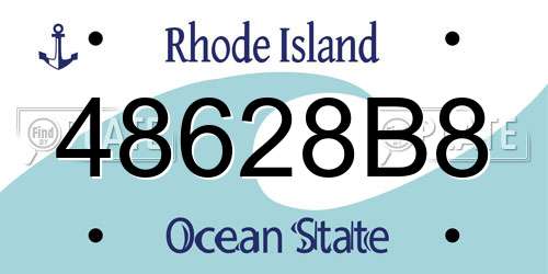 48628B8 Rhode Island License Plate