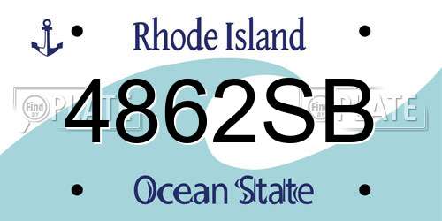 4862SB Rhode Island License Plate