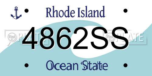 4862SS Rhode Island License Plate