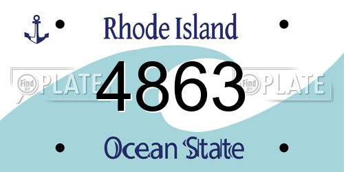 4863 Rhode Island License Plate