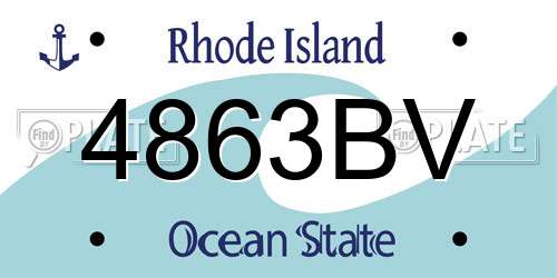 4863BV Rhode Island License Plate