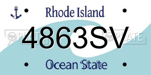 4863SV Rhode Island License Plate