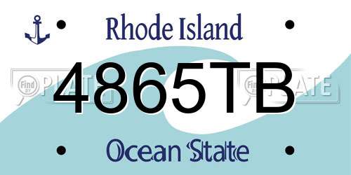 4865TB Rhode Island License Plate
