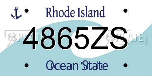 4865ZS Rhode Island License Plate