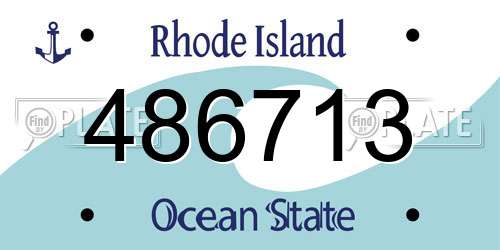 486713 Rhode Island License Plate