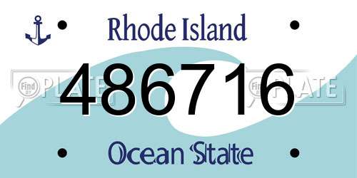 486716 Rhode Island License Plate