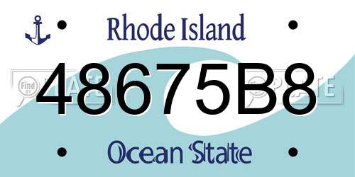 48675B8 Rhode Island License Plate