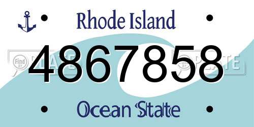4867858 Rhode Island License Plate