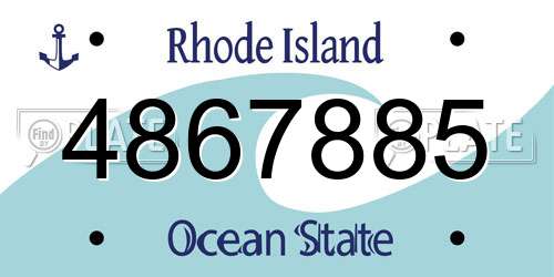 4867885 Rhode Island License Plate