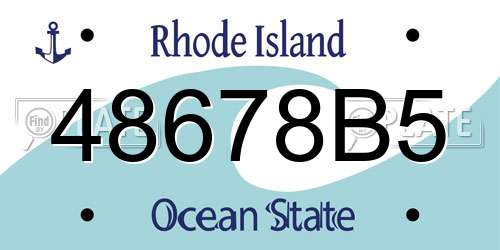 48678B5 Rhode Island License Plate