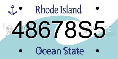 48678S5 Rhode Island License Plate