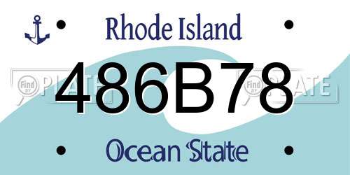 486B78 Rhode Island License Plate