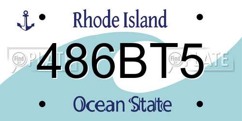 486BT5 Rhode Island License Plate