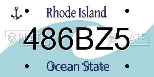 486BZ5 Rhode Island License Plate
